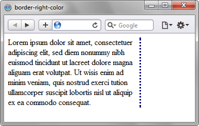 Применение свойства border-right-color 
