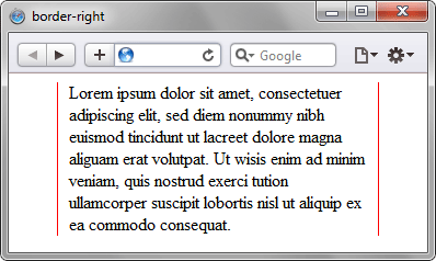 Применение border-right 