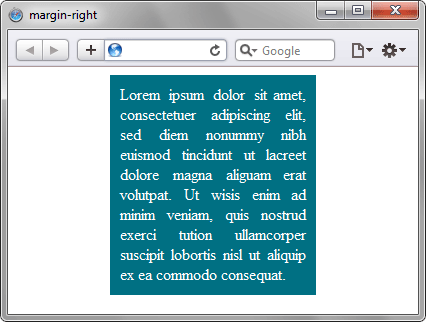 Применение свойства margin-right 