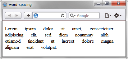 Применение свойства word-spacing
