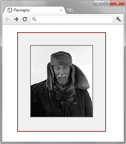 Паспарту с рамкой вокруг фотографии